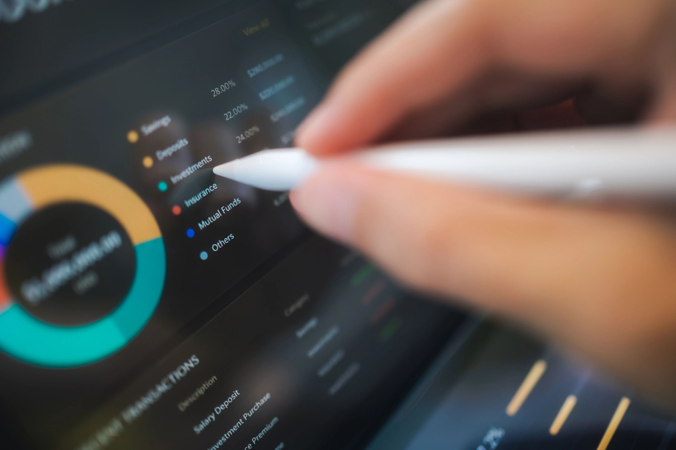 Marketing analytics displayed on a tablet